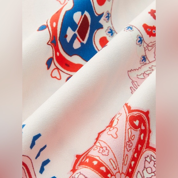 Commense Red and Blue Patterned Dress - Picture 3 of 4